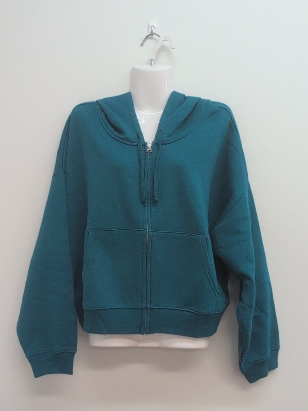 GAP Women's Full Zip Fleece Hoodie Sweatshirt Dark Teal Teal Green Large NWT